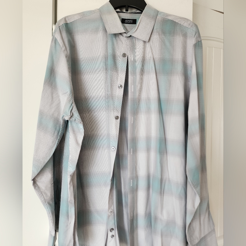 Alfani Mens Plaid Long Sleeve Shirt